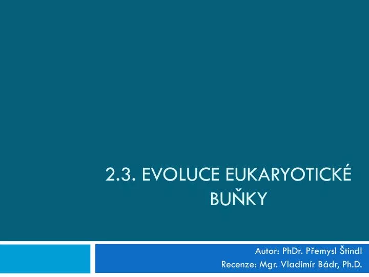 2 3 evoluce eukaryotick bu ky