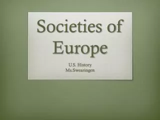 Societies of Europe