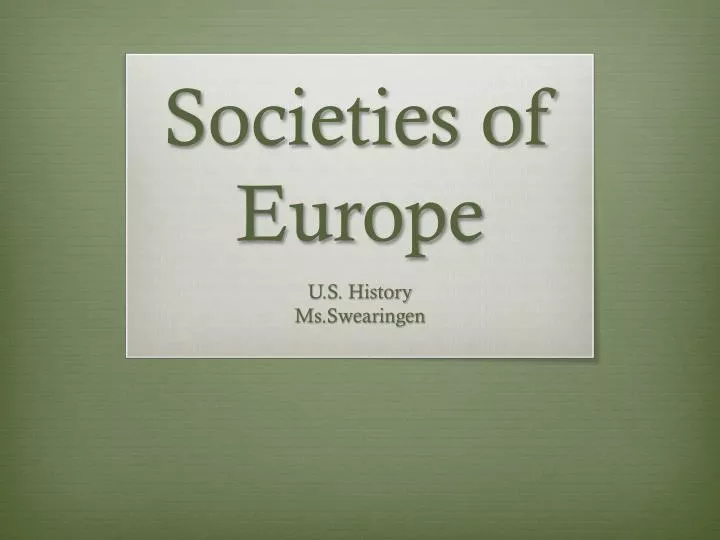 societies of europe