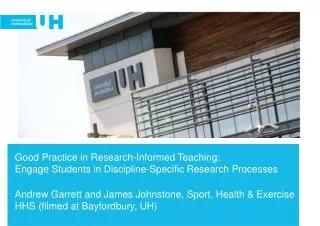Engage students in discipline-specific research processes