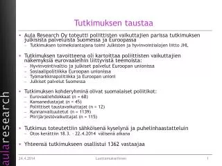 tutkimuksen taustaa