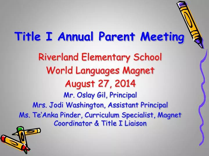 title i annual parent meeting