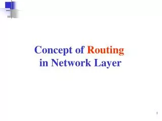 Concept of Routing in Network Layer