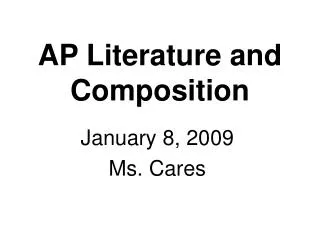 AP Literature and Composition