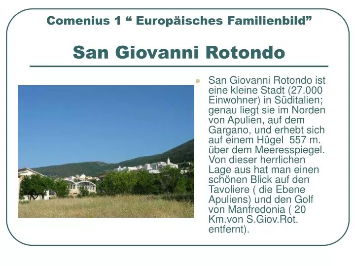 comenius 1 europ isches familienbild san giovanni rotondo