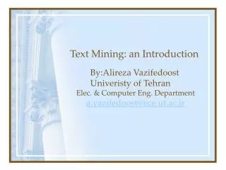 Text Mining: an Introduction
