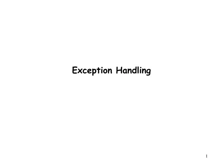 exception handling