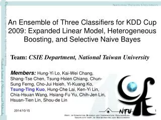 Team: CSIE Department, National Taiwan University