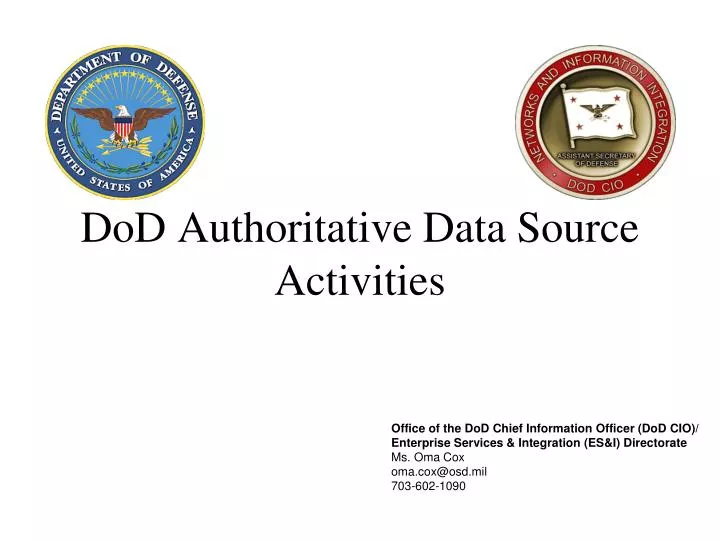 dod authoritative data source activities