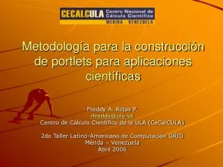 metodolog a para la construcci n de portlets para aplicaciones cient ficas