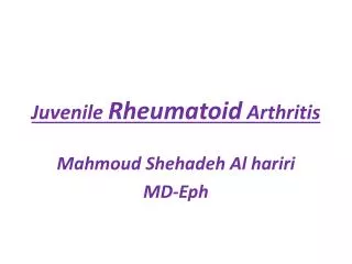 juvenile rheumatoid arthritis