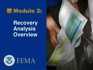 Module 2: Recovery Analysis Overview