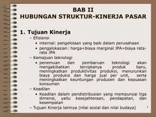 bab ii hubungan struktur kinerja pasar