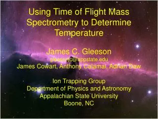 Using Time of Flight Mass Spectrometry to Determine Temperature