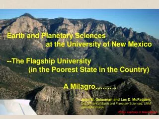 Earth and Planetary Sciences at the University of New Mexico
