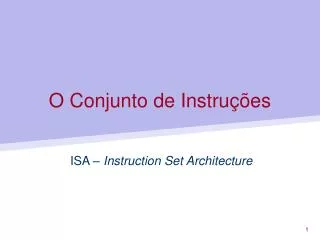 o conjunto de instru es