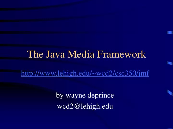 the java media framework