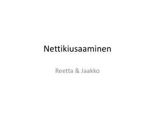 nettikiusaaminen