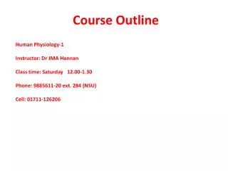 Course Outline