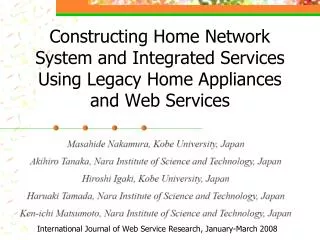 International Journal of Web Service Research, January-March 2008