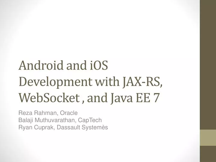 android and ios development with jax rs websocket and java ee 7