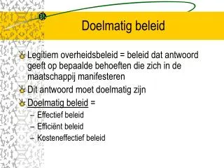 doelmatig beleid