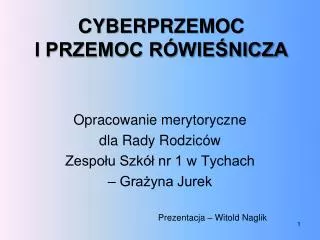 cyberprzemoc i przemoc r wie nicza