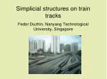 Simplicial structures on train tracks - slide 1