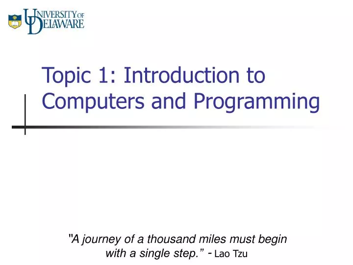topic 1 introduction to computers and programming