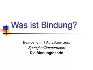 was ist bindung
