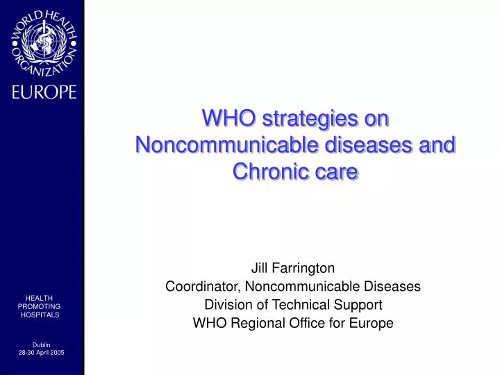 who strategies on noncommunicable diseases and chronic care