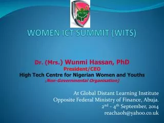 WOMEN ICT SUMMIT (WITS)