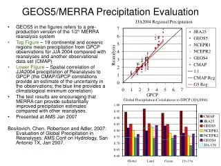 GEOS5/MERRA Precipitation Evaluation