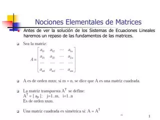 nociones elementales de matrices
