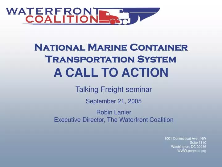national marine container transportation system a call to action