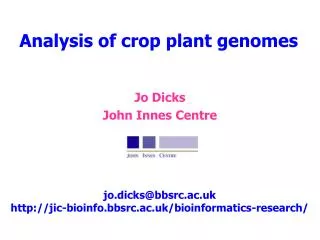 Analysis of crop plant genomes