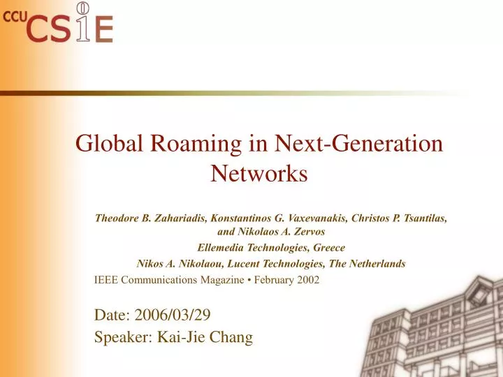 global roaming in next generation networks