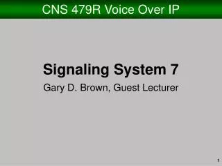 CNS 479R Voice Over IP