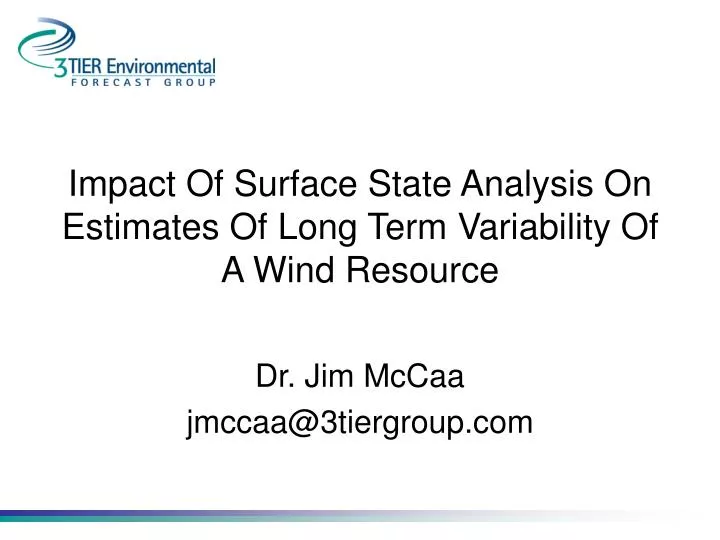 impact of surface state analysis on estimates of long term variability of a wind resource