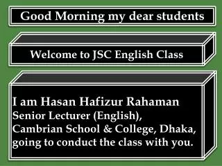 Welcome to JSC English Class