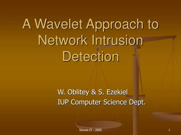 a wavelet approach to network intrusion detection