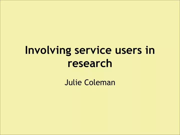 involving service users in research