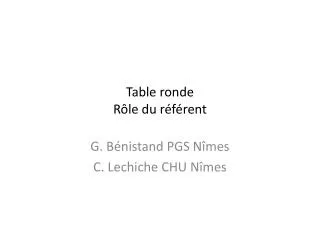 table ronde r le du r f rent