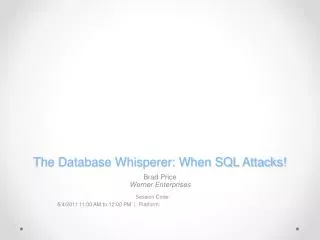 The Database Whisperer: When SQL Attacks!