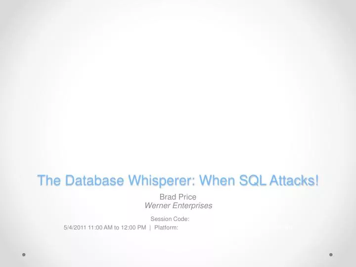 the database whisperer when sql attacks