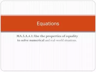 Equations