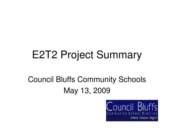 e2t2 project summary