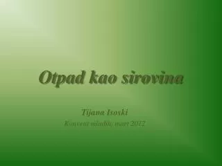 otpad kao sirovina