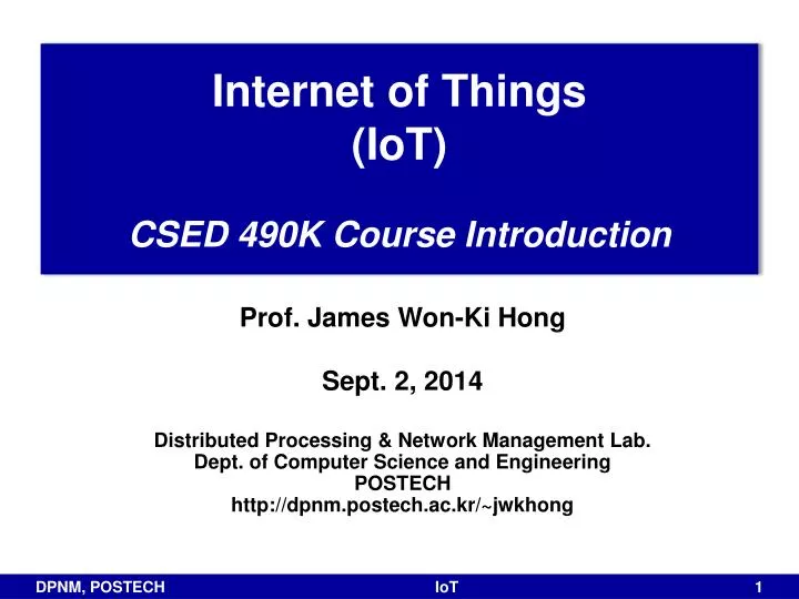 internet of things iot csed 490k course introduction