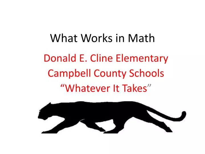 what works in math